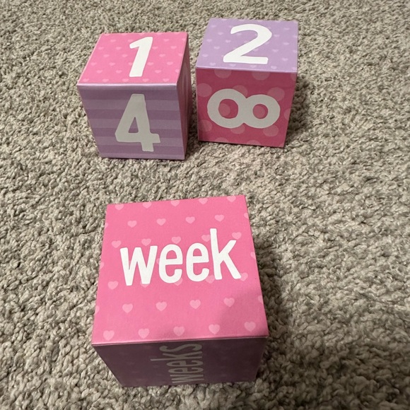 Tiny Ideas Progressive Time Photo Sharing Keepsake Age Blocks Pink & Purple - Picture 6 of 8